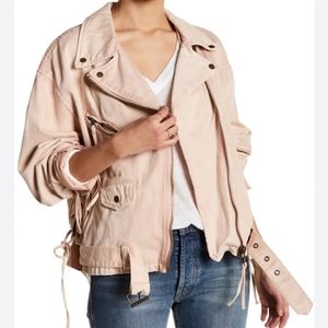 Free People NWOT Rose Denim Jacket Size L